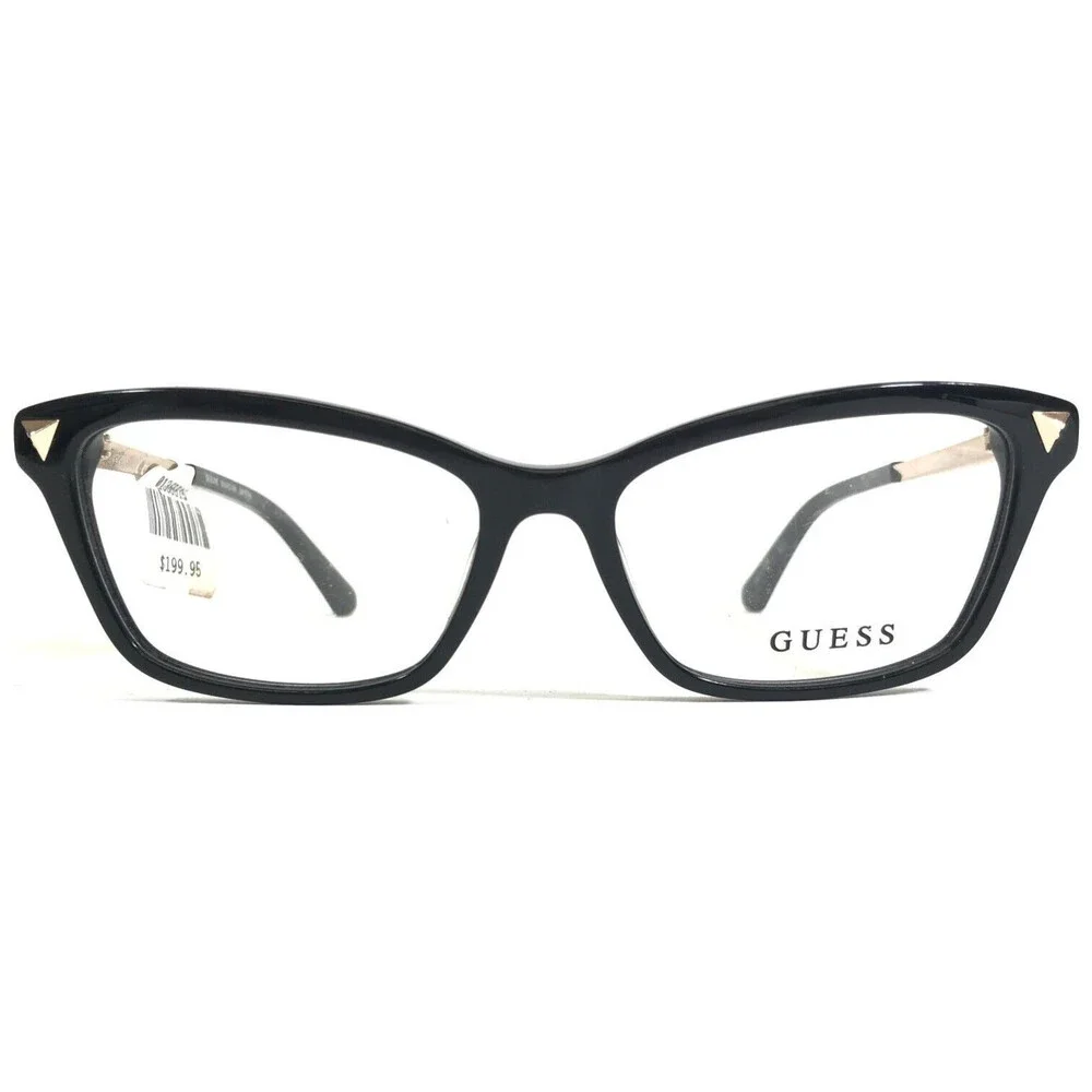 Guess Eyeglasses Frames GU2797-S 001 Black Gold Cat Eye Swarovski 52-15-140